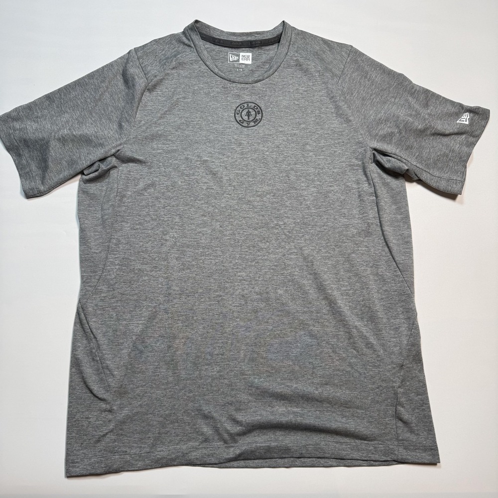 Gold's Gym X New Era Shirt Mens Large Gray Athletic Performance Tee Workout